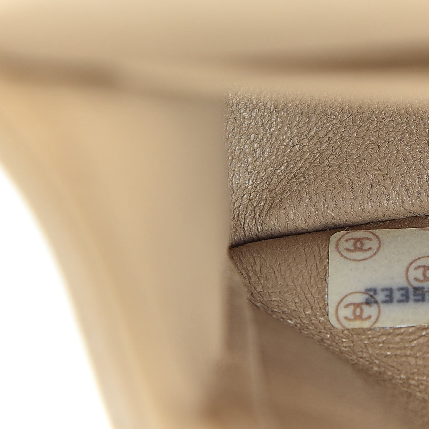 Lambskin Quilted Medium Double Flap Beige