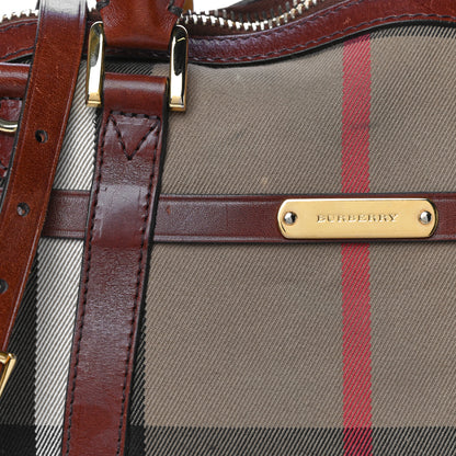 Burberry Bridle Calfskin House Check Small Orchard Bowling Bag Deep Claret 8 of 36