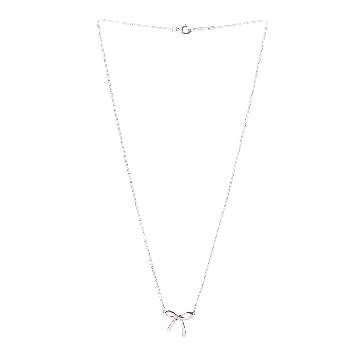 Sterling Silver Small Bow Pendant Necklace