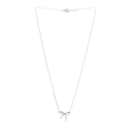 Tiffany Sterling Silver Small Bow Pendant Necklace 3 of 4