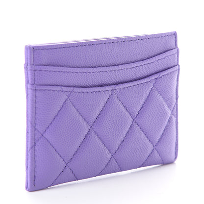 Chanel Caviar Quilted Card Holder Purple 2 of 7