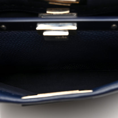 Fendi Cuoio Romano Selleria Medium Peekaboo Iconic Satchel Blue Notte 6 of 9