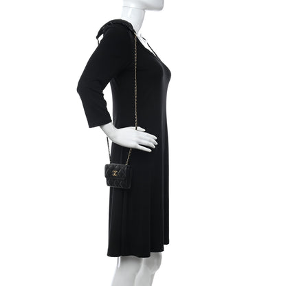 Chanel Lambskin Quilted Card Holder with Chain Black 2 of 13