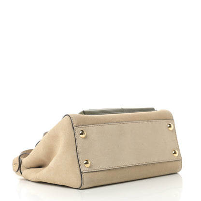 Fendi Suede Shiny Nappa Mini Pocket Peekaboo Iconic Satchel Nude Equatore 4 of 11