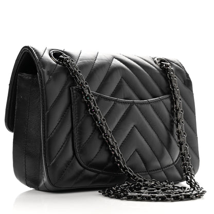 Chanel Aged Calfskin Chevron Quilted 2.55 Reissue Mini Flap So Black 3 of 13
