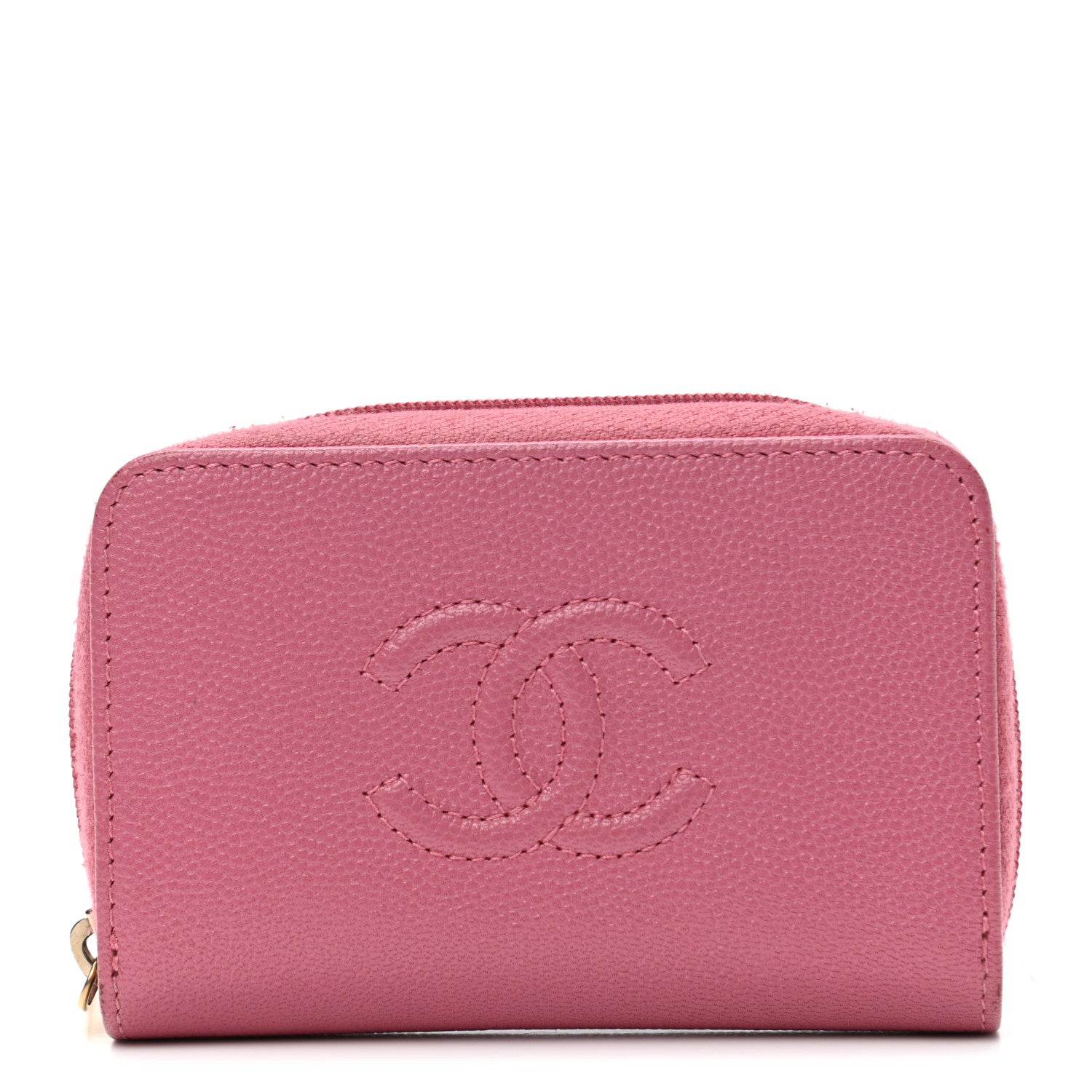 Chanel Caviar Timeless CC Zip Around Coin Purse Pink 1 of 7