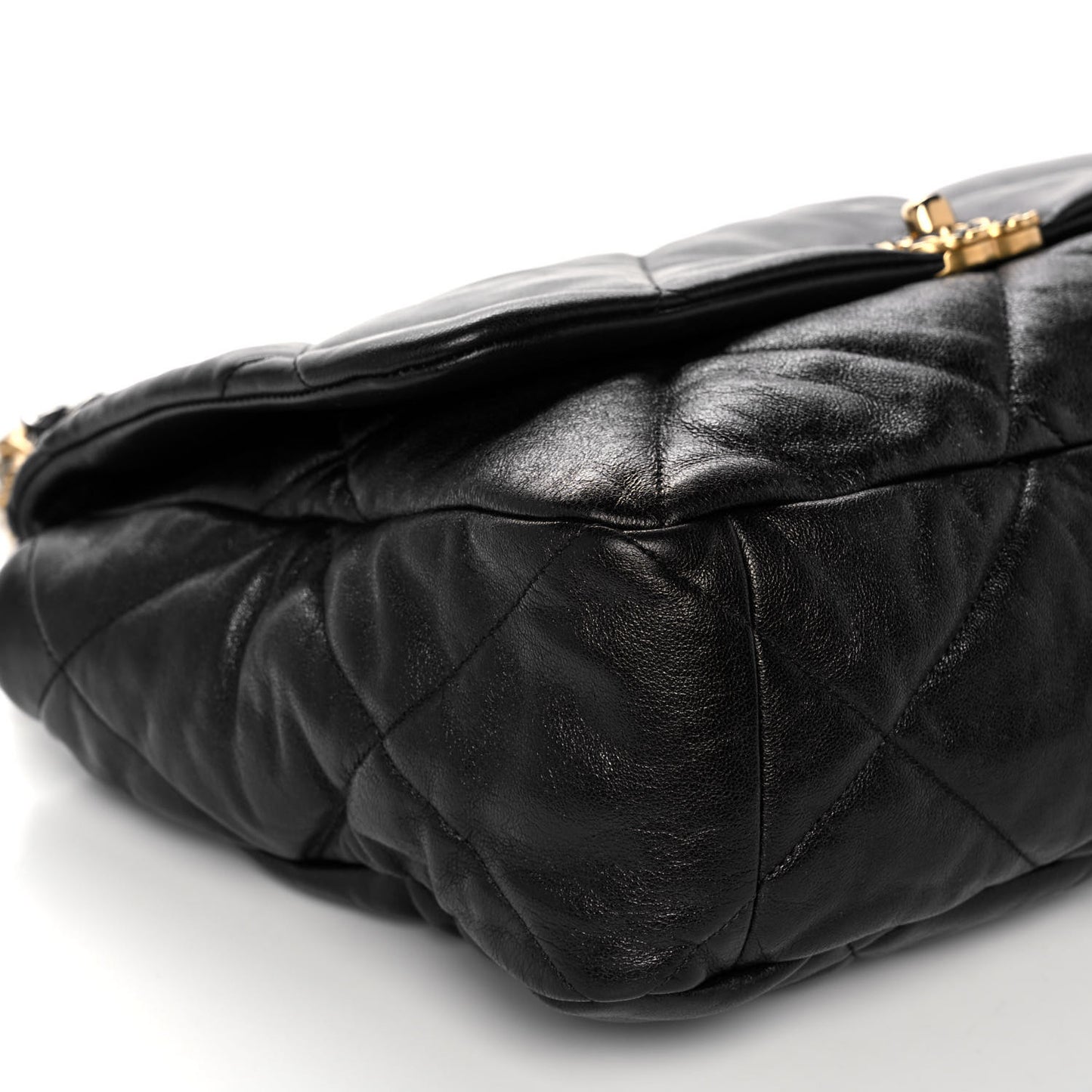 Goatskin Quilted Maxi Chanel 19 Flap Black