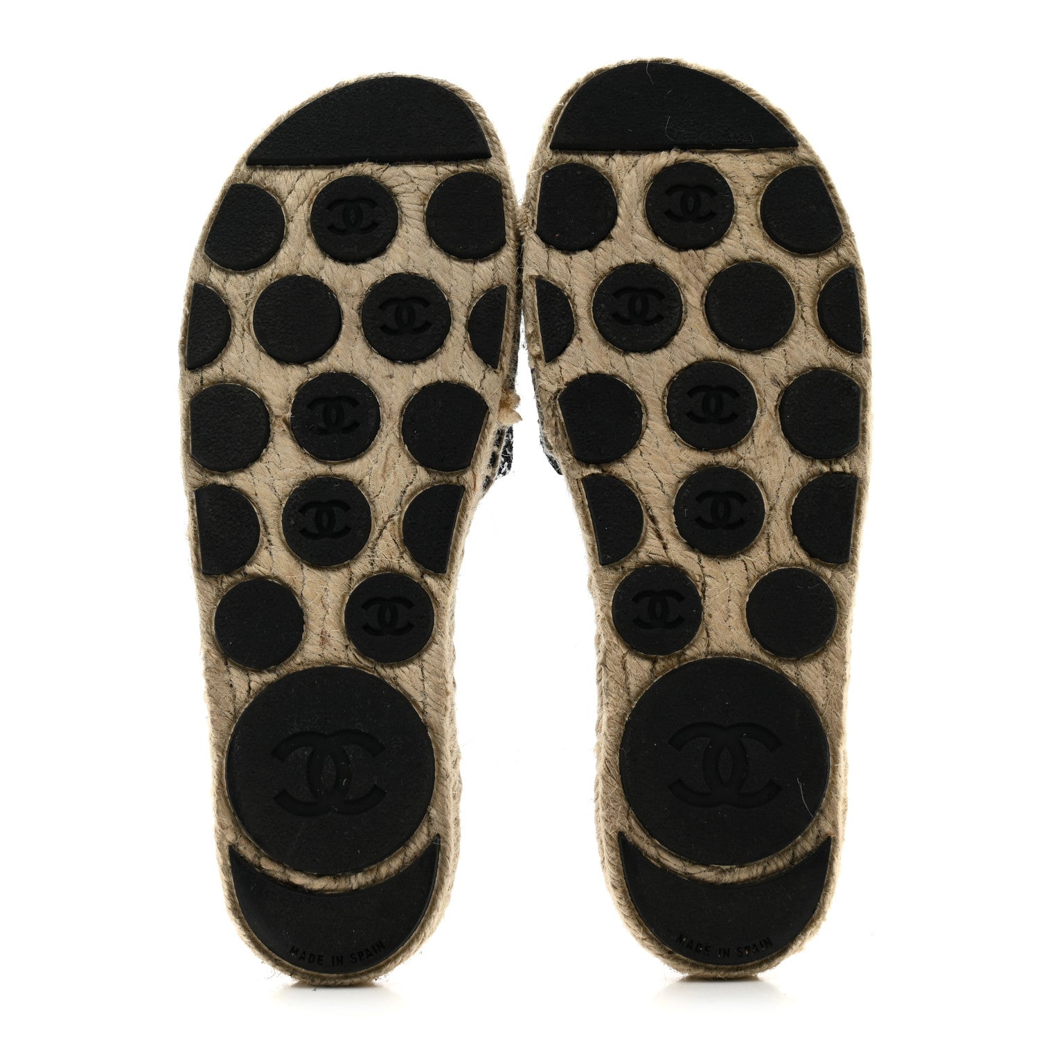 Chanel Wool Laminated Lambskin CC Slide Sandals 39 Black Gold 6 of 10