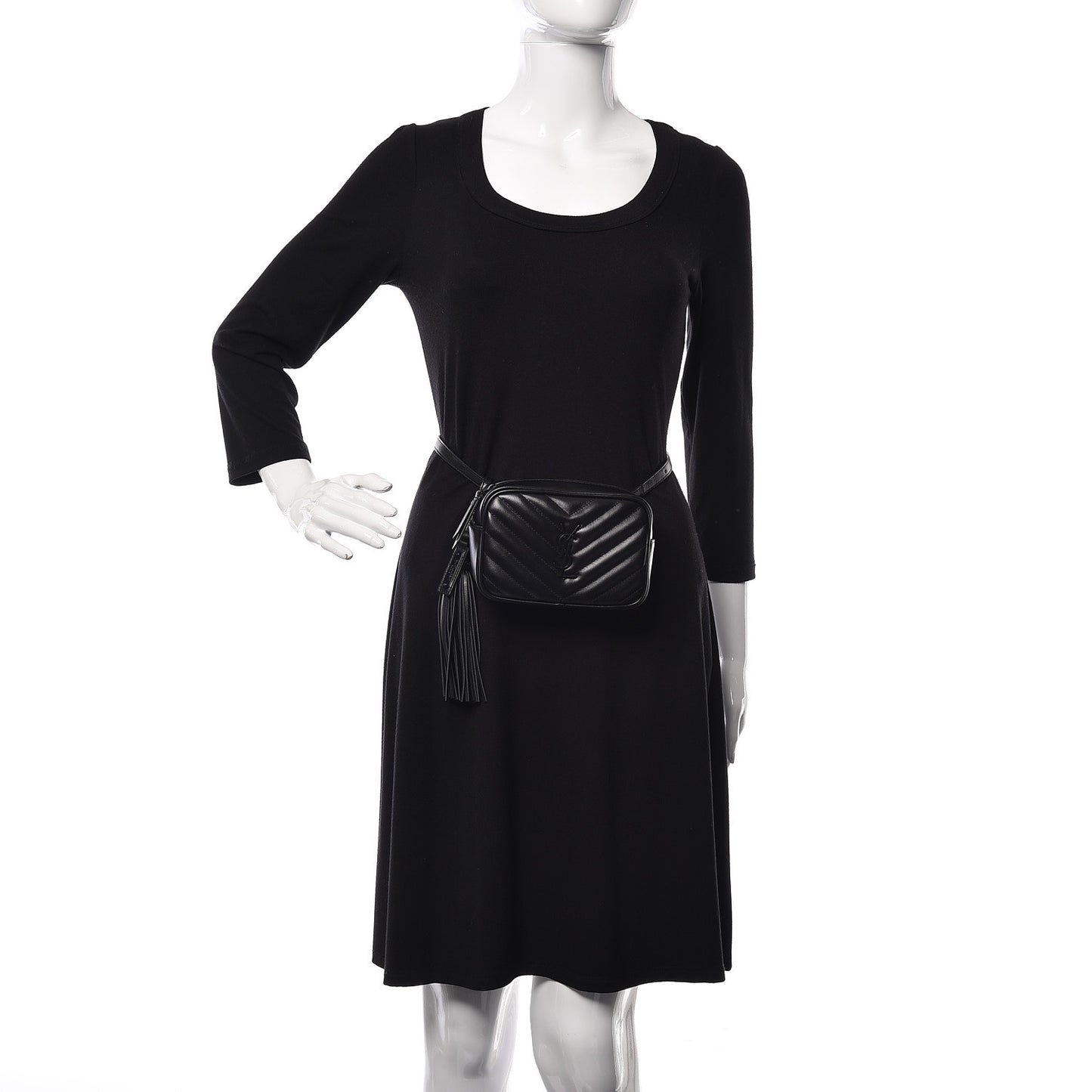 Calfskin Matelasse Monogram Lou Belt Bag Black