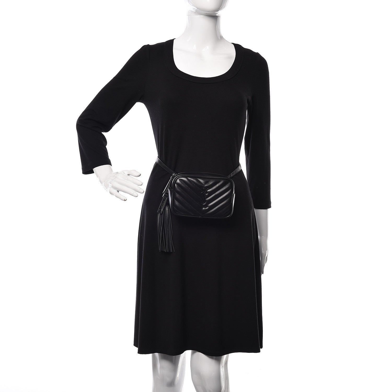 Saint Laurent Calfskin Matelasse Monogram Lou Belt Bag Black 2 of 9