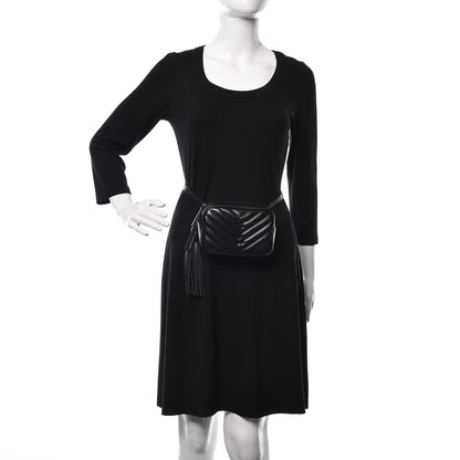Saint Laurent Calfskin Matelasse Monogram Lou Belt Bag Black 2 of 9