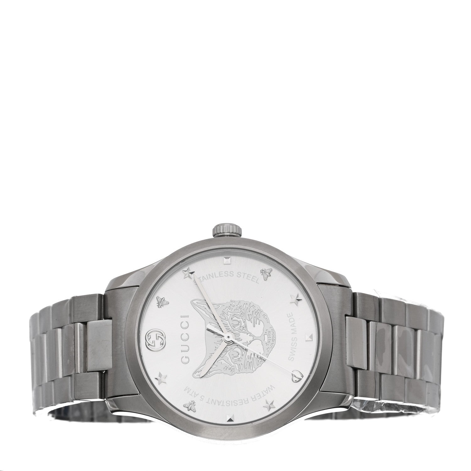 Gucci Stainless Steel 38mm G-Timeless Cat Quartz Watch 2 of 4