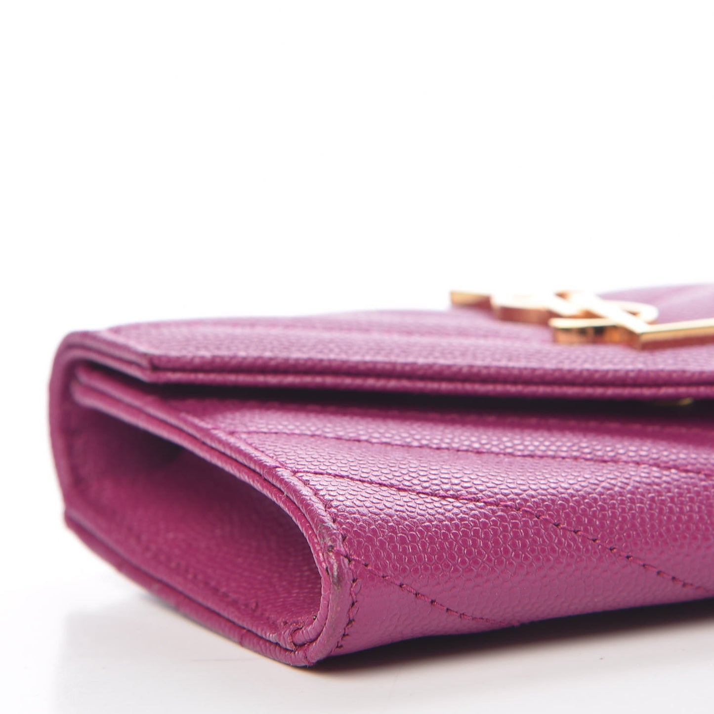 Grain De Poudre Matelasse Chevron Small Monogram Envelope Wallet Dark Grape