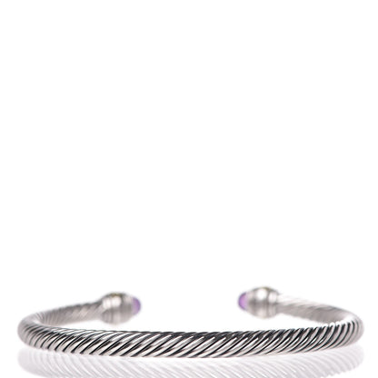 David Yurman Sterling Silver 14K Yellow Gold Amethyst 5mm Cable Classics Bracelet 3 of 5