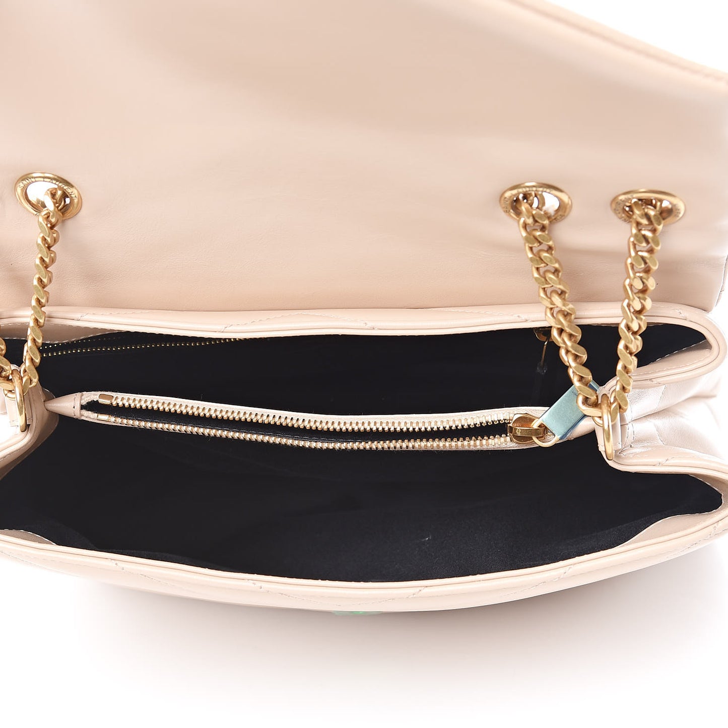 Calfskin Y Quilted Monogram Medium Loulou Chain Satchel Nude Powder