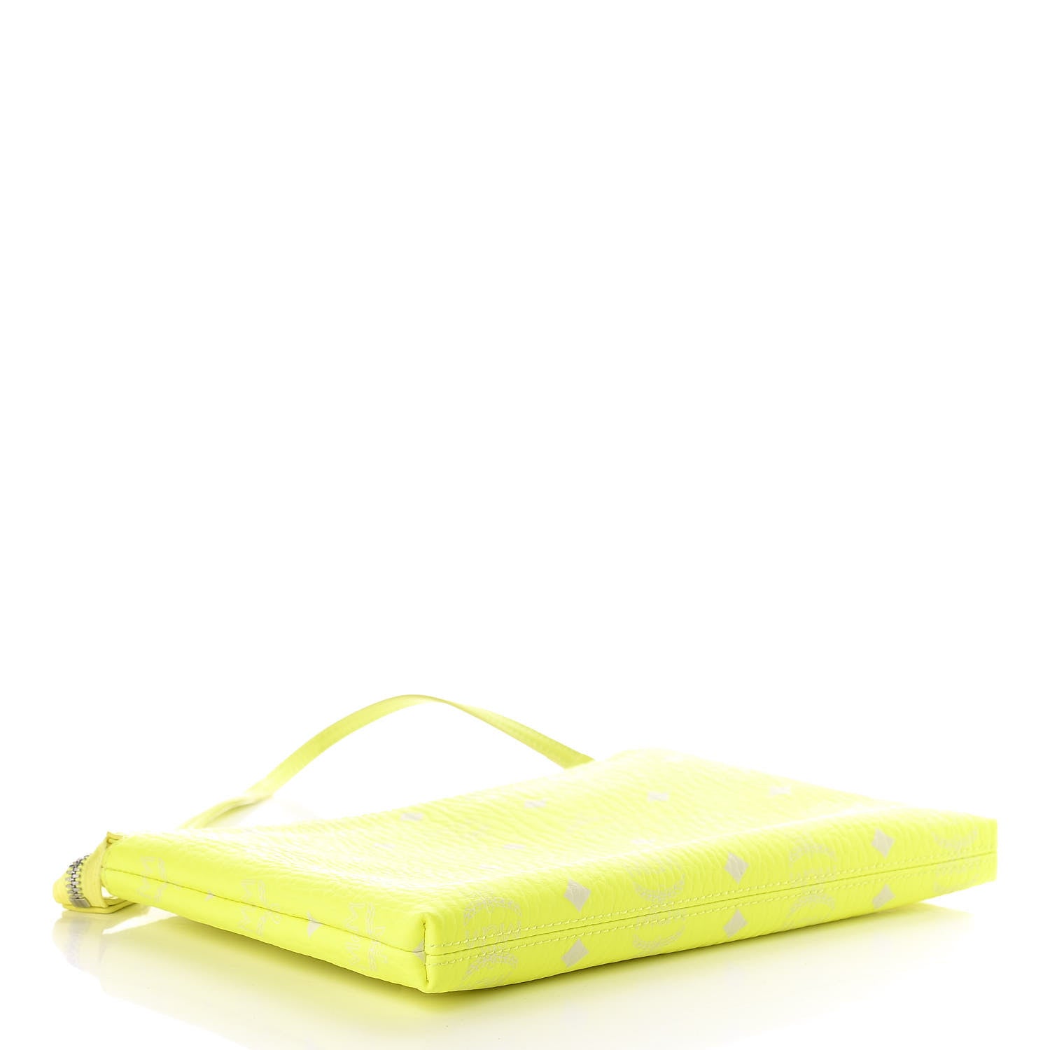 MCM Visetos Zip Pouch Neon Yellow 4 of 9