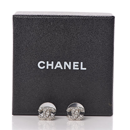 Chanel Crystal CC Earrings Silver 4 of 4