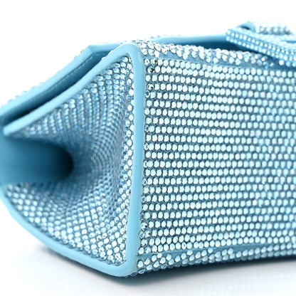 Balenciaga Strass Suede Hourglass Top Handle Bag XS Light Blue 10 of 11