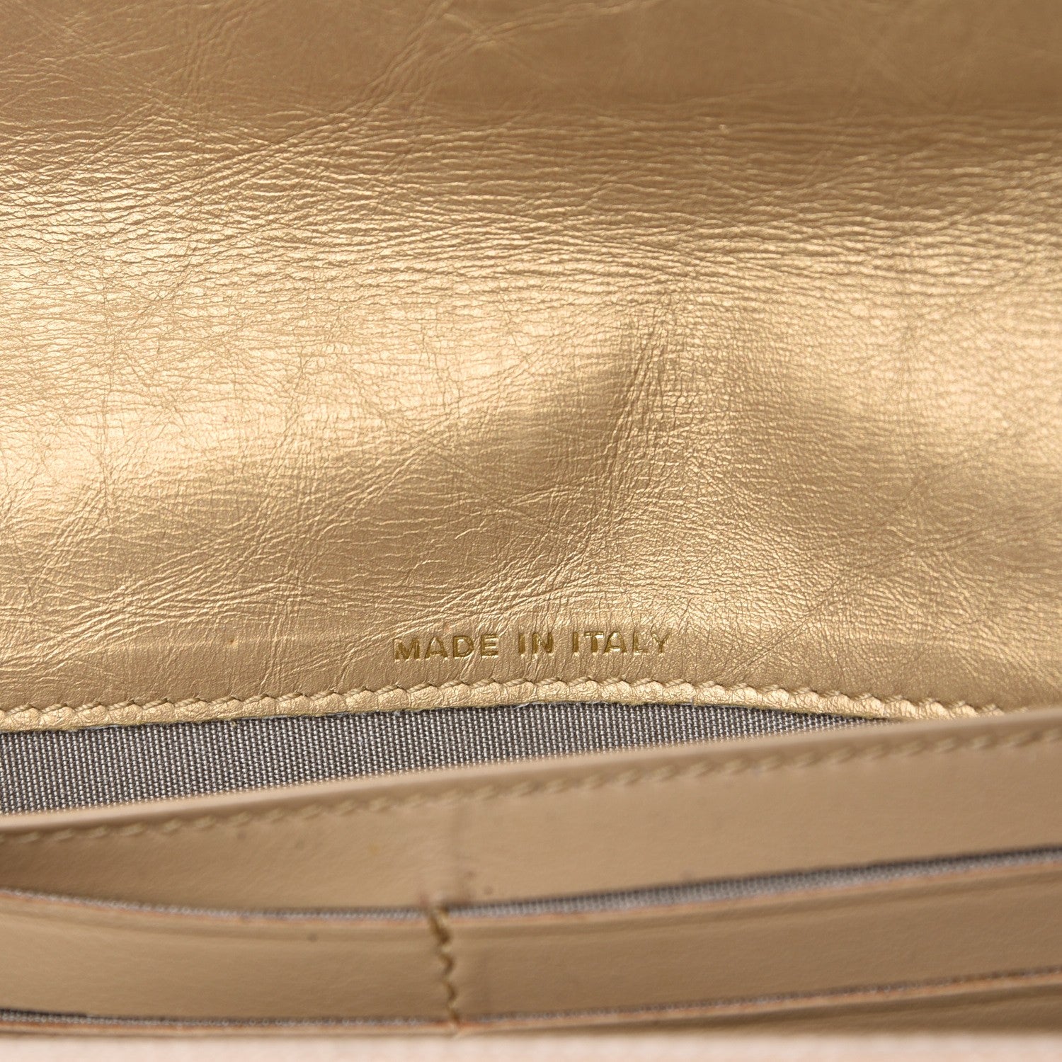 Chanel Aged Metallic Calfskin Quilted Large Palette Flap Wallet Gold 7 of 11