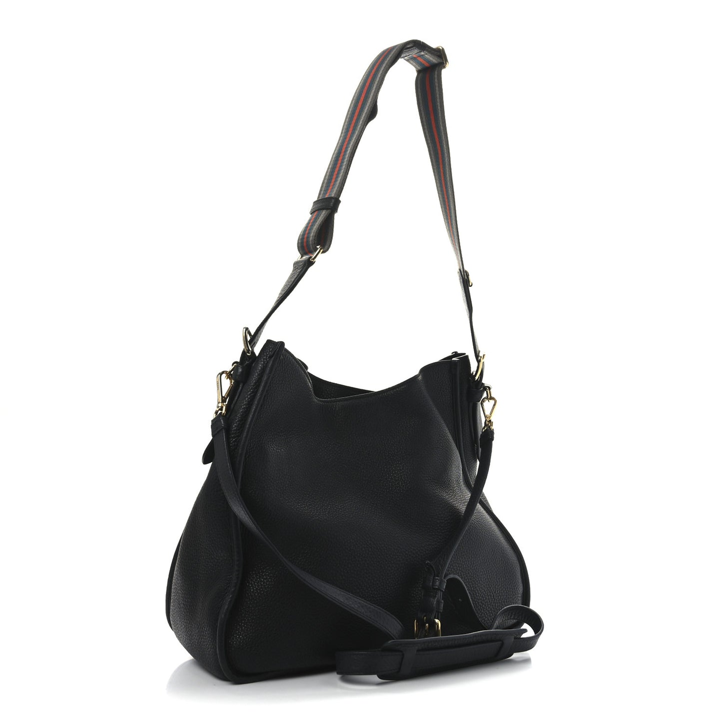 Vitello Daino Hobo Messenger Bag Black