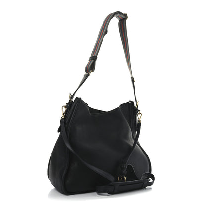 Prada Vitello Daino Hobo Messenger Bag Black 3 of 9