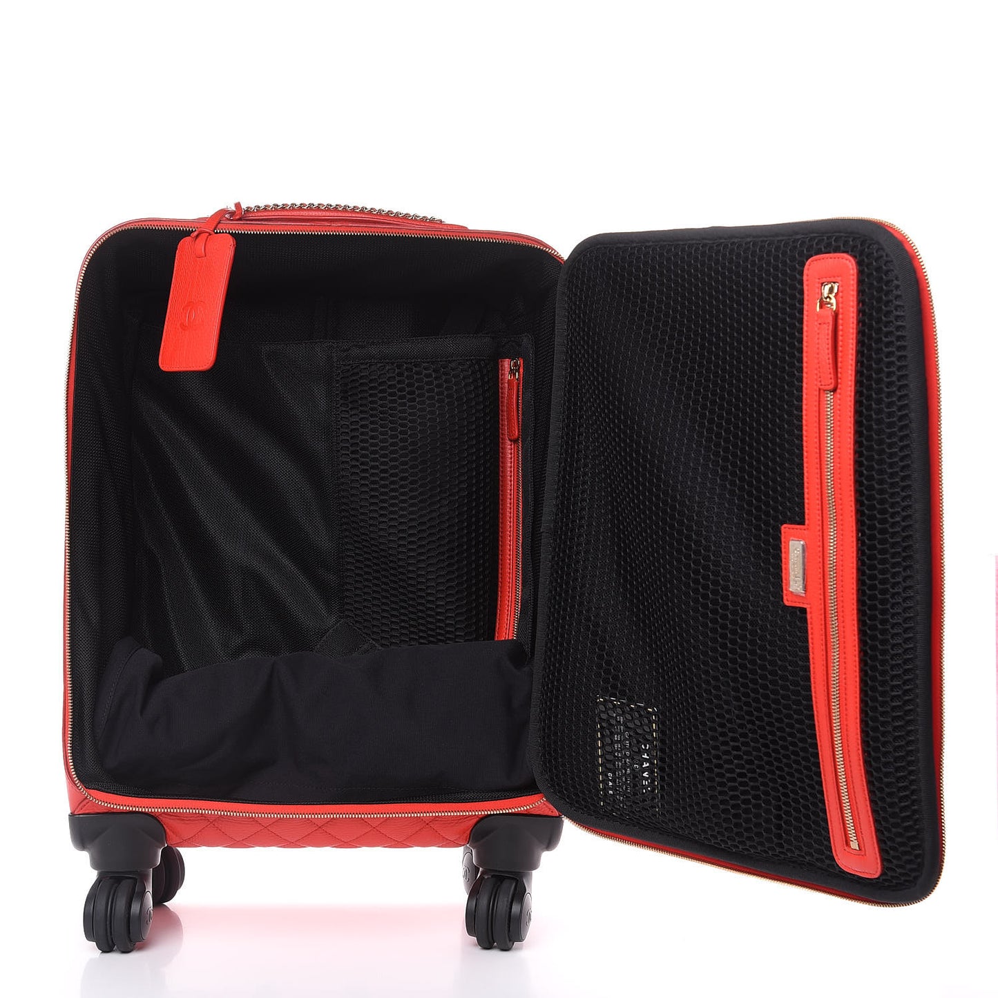 Calfskin Quilted Coco Case Trolley Red