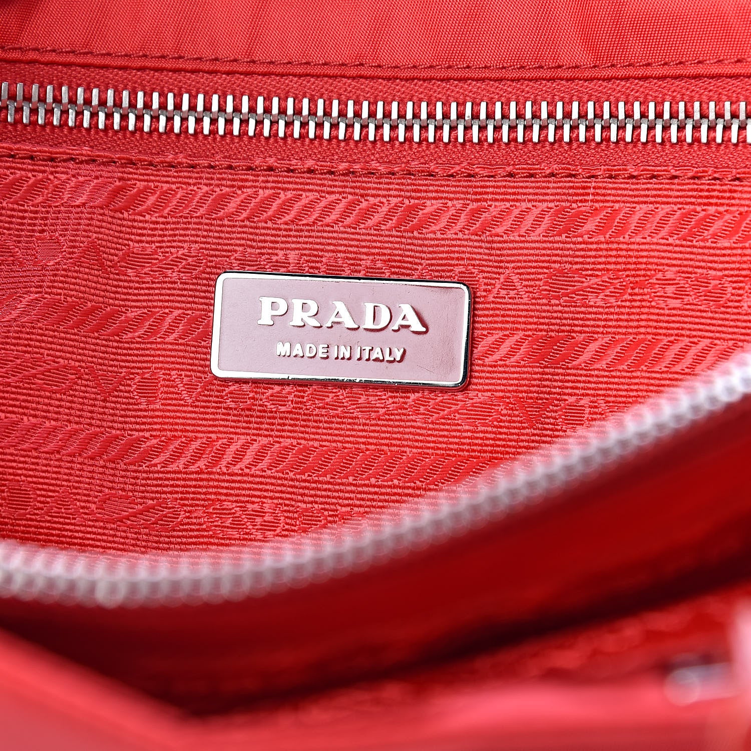 Prada Tessuto Nylon Mini Shopping Tote Rosso 8 of 13