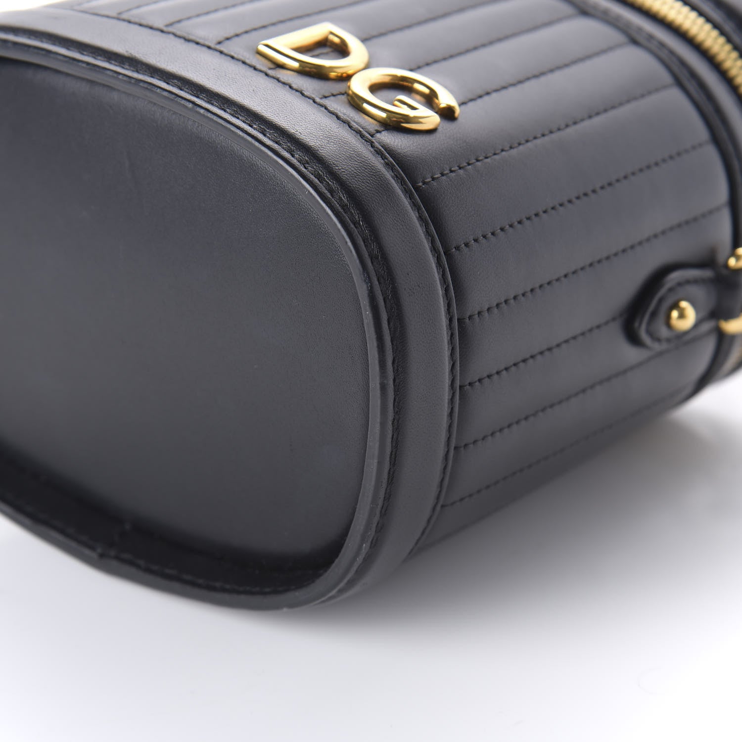 Dolce & Gabbana Nappa Quilted DG Girls Top Handle Bucket Bag Black 7 of 9