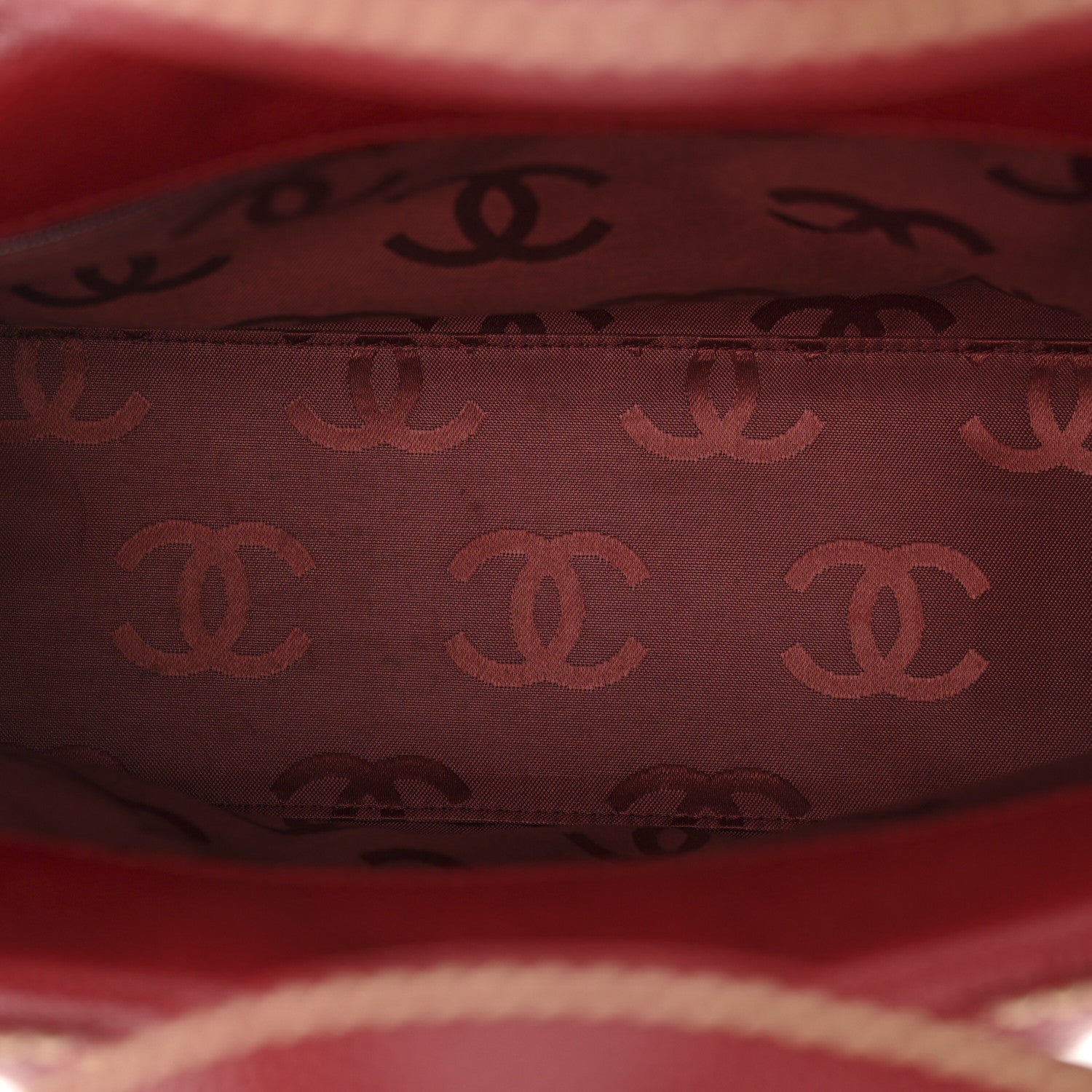 Chanel Caviar CC Stitched Tote Red 5 of 10