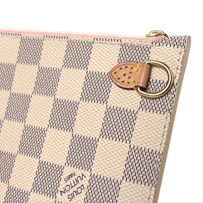 Louis Vuitton Damier Azur Neverfull MM GM Pochette Rose Ballerine 9 of 9