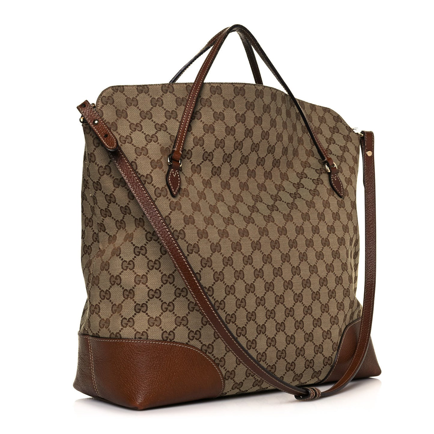 Monogram Large Bree Foldover Tote Beige Tabacco