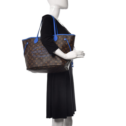 Louis Vuitton Monogram Articles de Voyage Ikat Neverfull MM Grand Blue 2 of 13
