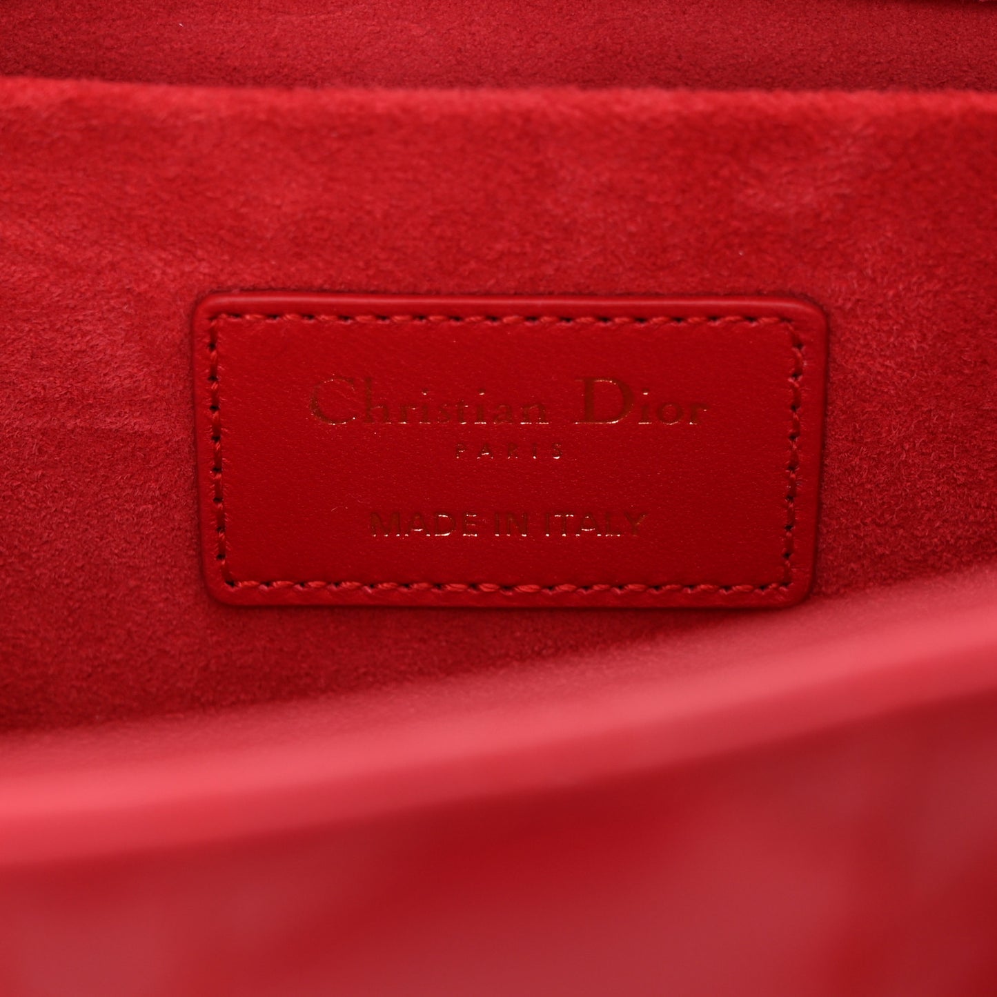 Lambskin Cannage Medium Lady D-Joy Red