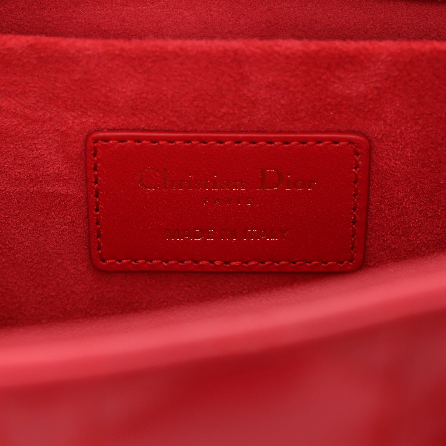Christian Dior Lambskin Cannage Medium Lady D-Joy Red 6 of 11