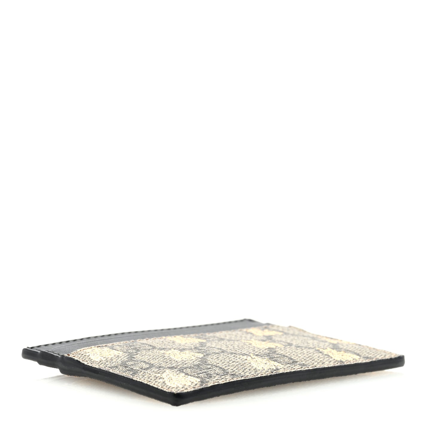 GG Supreme Monogram Bees Card Holder Black