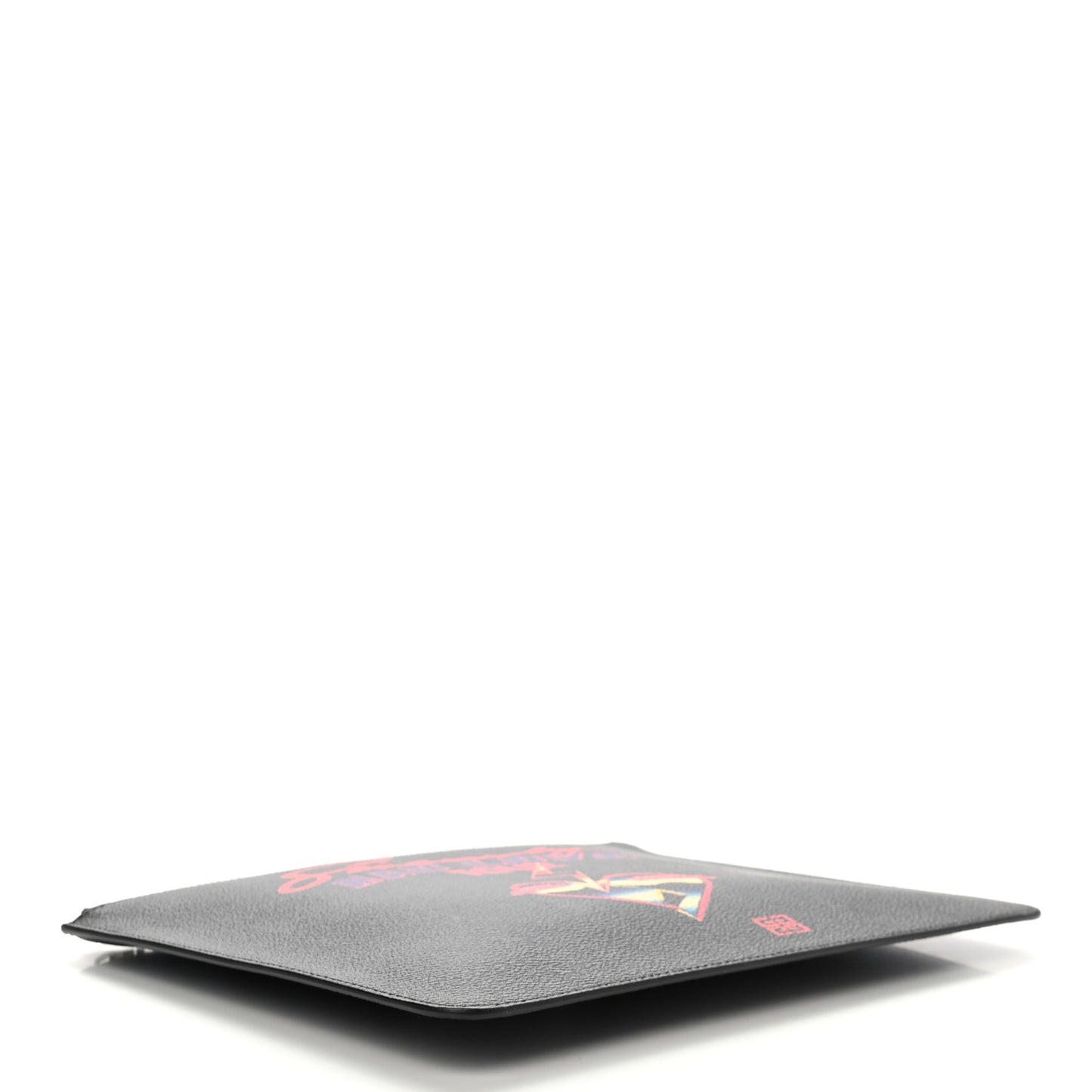 Textured Coated Canvas Mad Love Tour Large Pouch Black