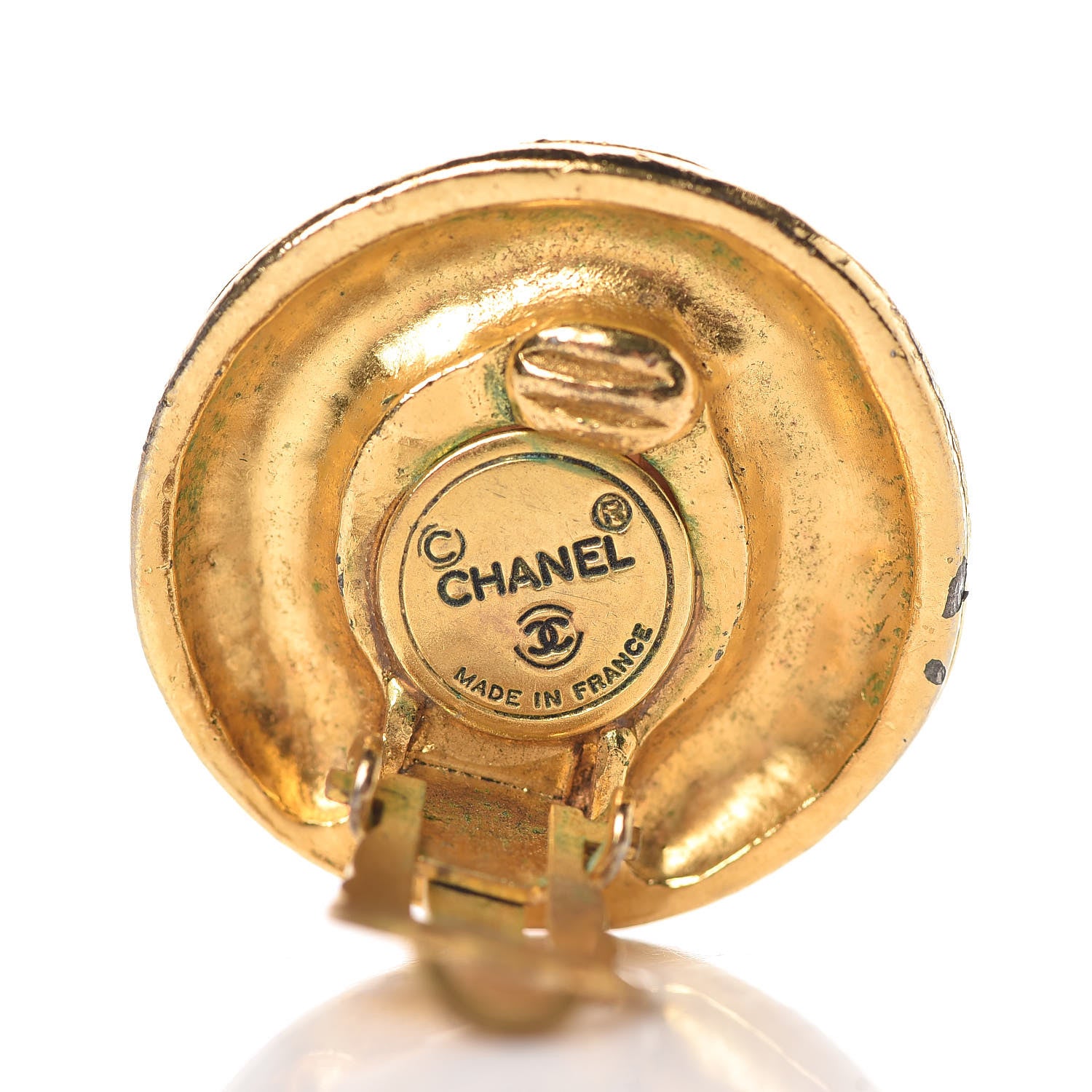 Chanel Pearl Clip On Earrings Gold 4 of 7