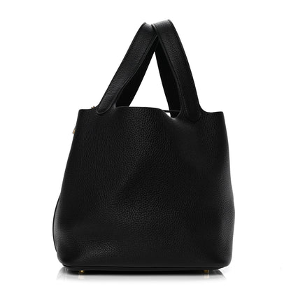 Hermes Taurillon Clemence Picotin Lock 22 MM Black 1 of 7