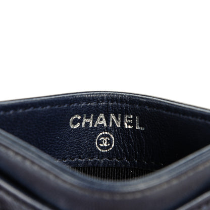 Chanel Lambskin Quilted Card Holder Navy Blue 6 of 8