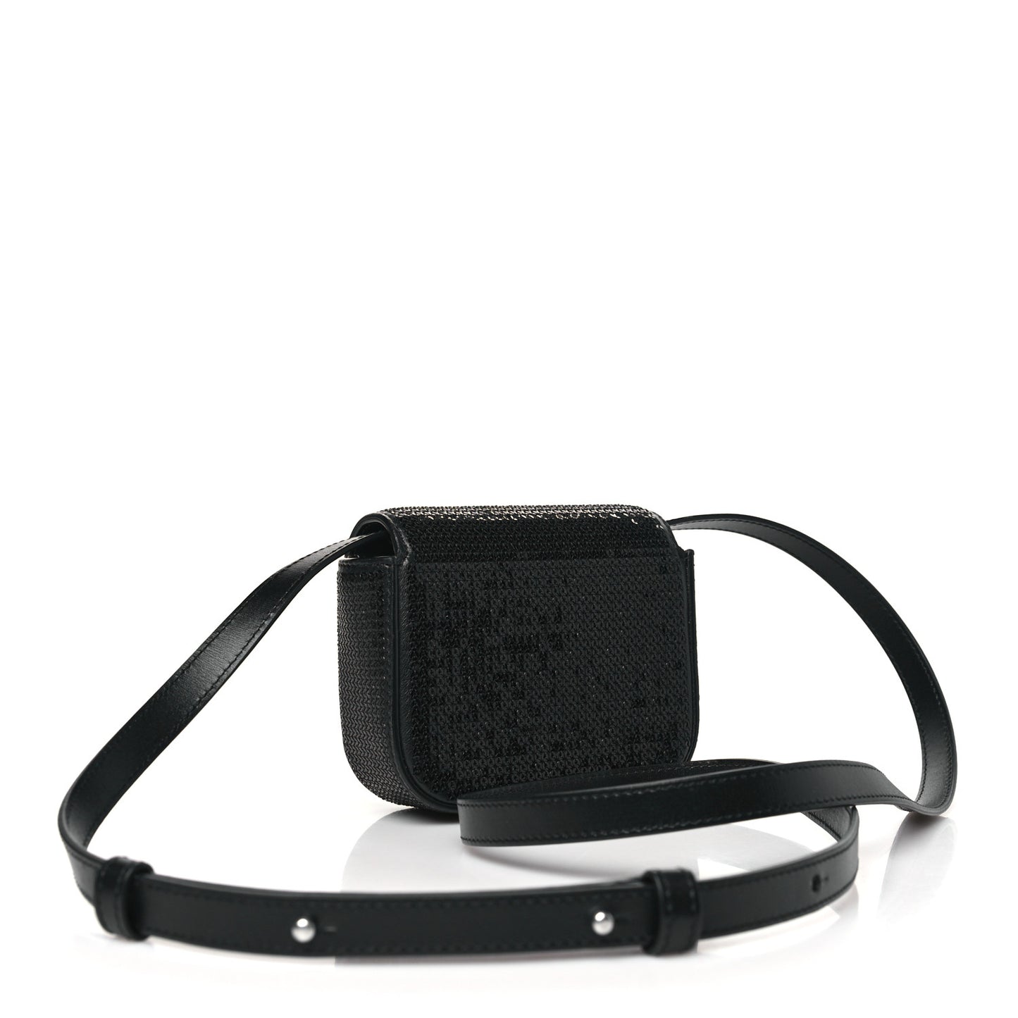 Sequin Calfskin Mini Triomphe Black