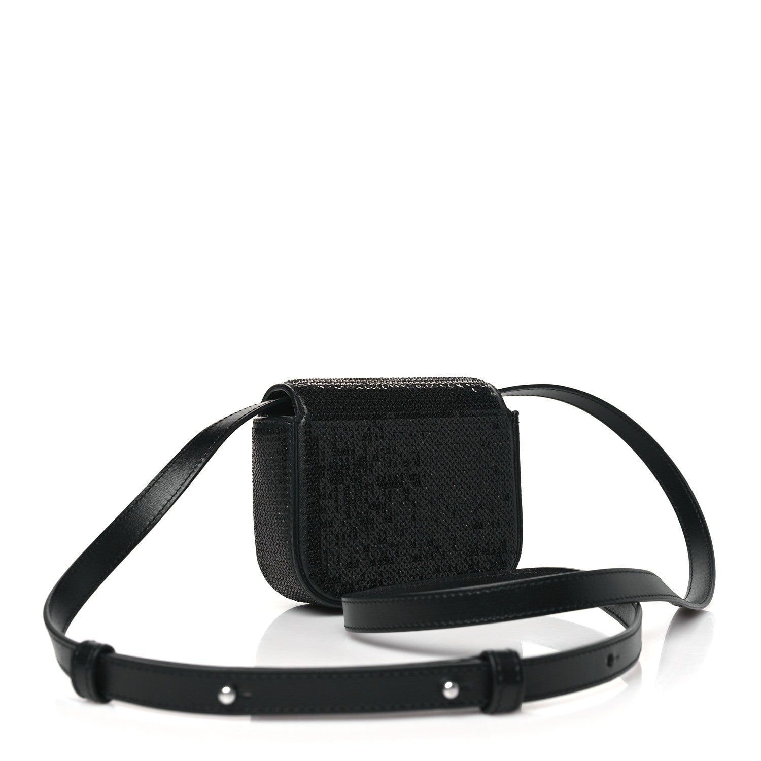 Celine Sequin Calfskin Mini Triomphe Black 3 of 10