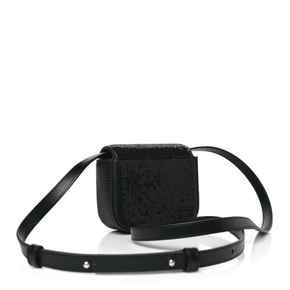 Celine Sequin Calfskin Mini Triomphe Black 3 of 10