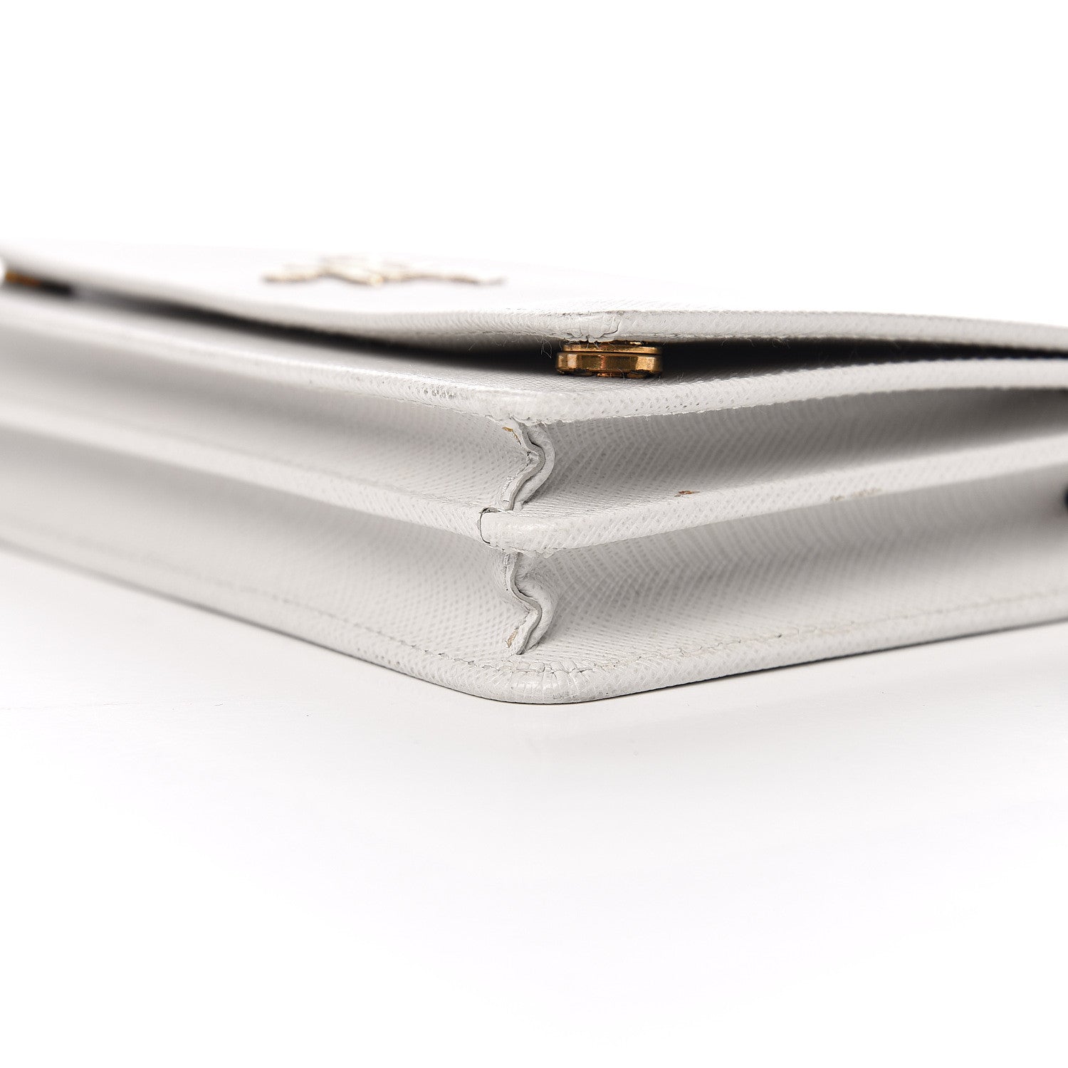 Prada Saffiano Lux Chain Wallet White 9 of 11