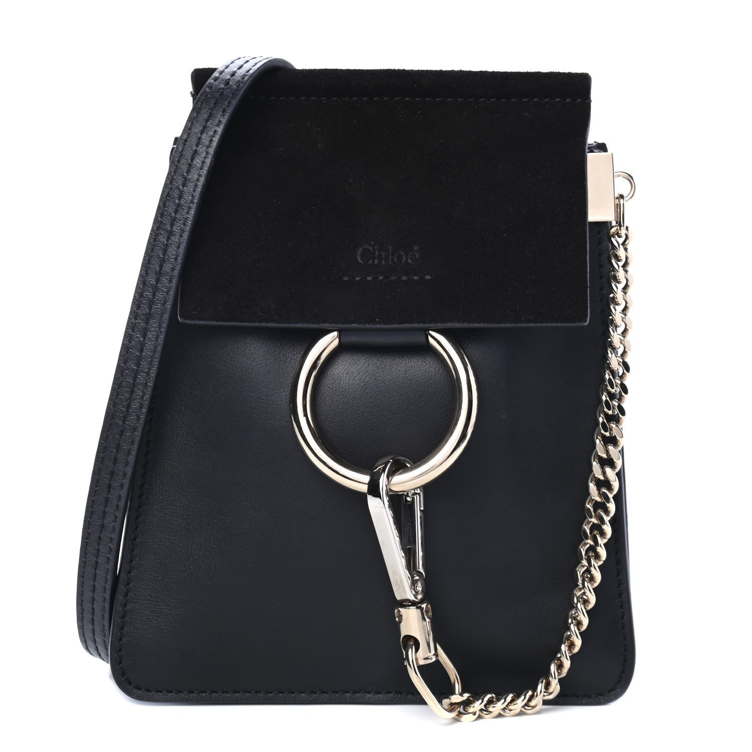 Chloe Suede Calfskin Mini Faye Bracelet Bag Black 1 of 4
