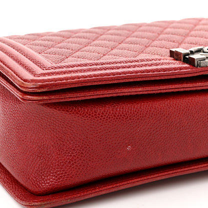 Chanel Caviar Quilted New Medium Boy Flap Dark Red 11 of 13