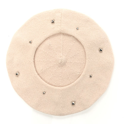 Hermes Cashmere Medor Studded Darling Beret S White 3 of 4