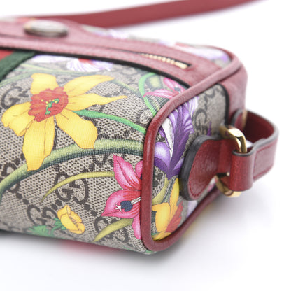 Gucci GG Supreme Monogram Flora Web Mini Ophidia Shoulder Bag Red 8 of 10
