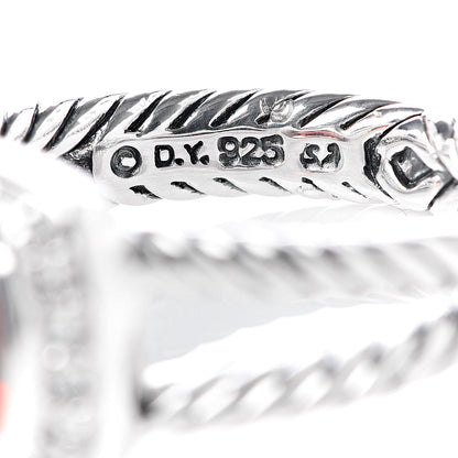 David Yurman Sterling Silver Diamond Garnet 7mm Petite Albion Ring 54 7 5 of 5