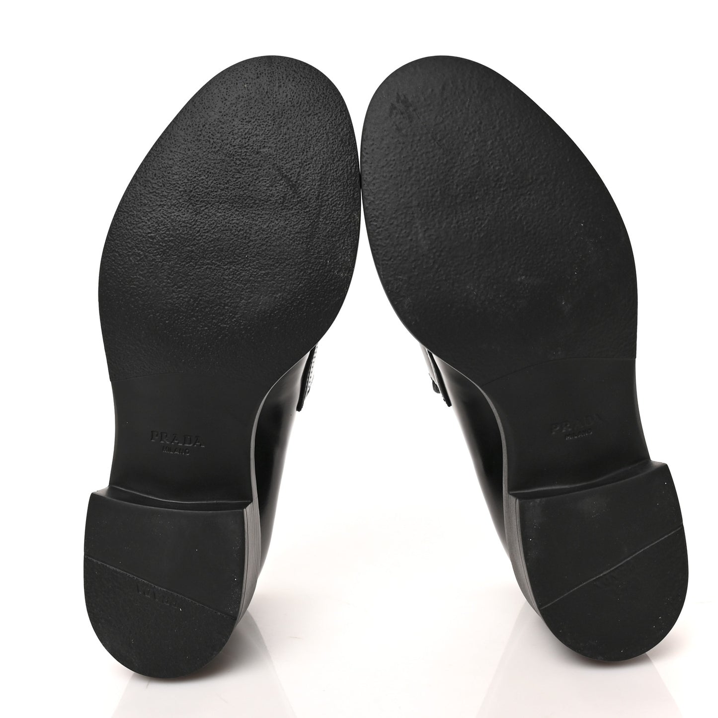 Spazzolato Metal Triangle Logo 50mm Loafers 38 Black