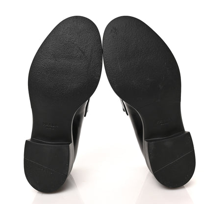 Prada Spazzolato Metal Triangle Logo 50mm Loafers 38 Black 5 of 7